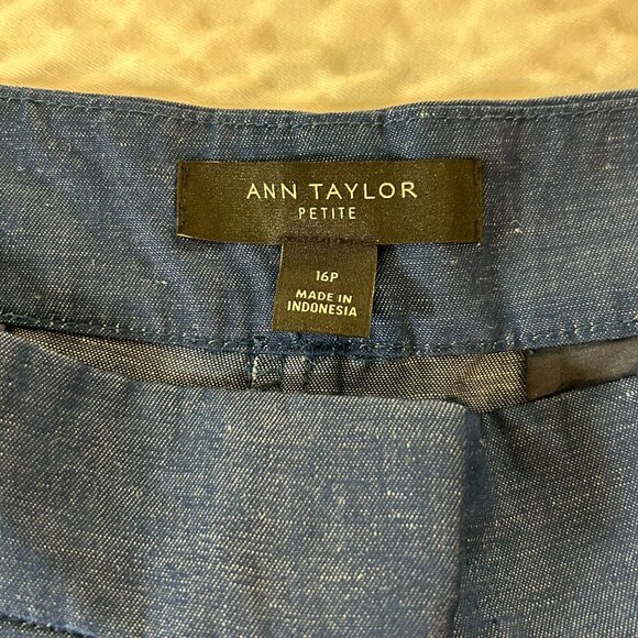 Ann Taylor Baggy Linen Blend Cropped Pant Plus Size 16 Petite NEW - Picture 3 of 8